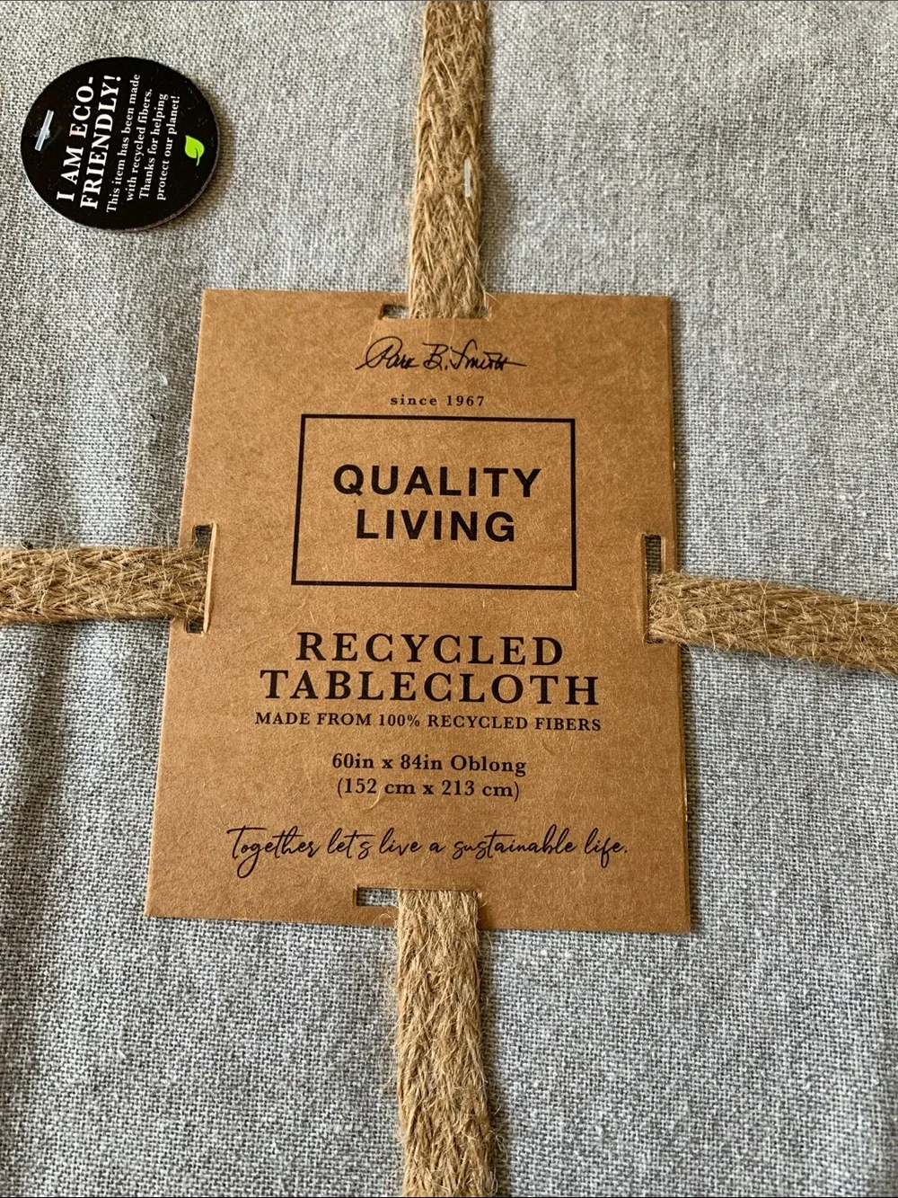 Quality Living Recycled Tablecloth & Napkin Set